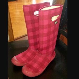 Bogs 'Slim Buffalo Plaid' Boots - Pink Winter Boots Snow Mud - Women's 6